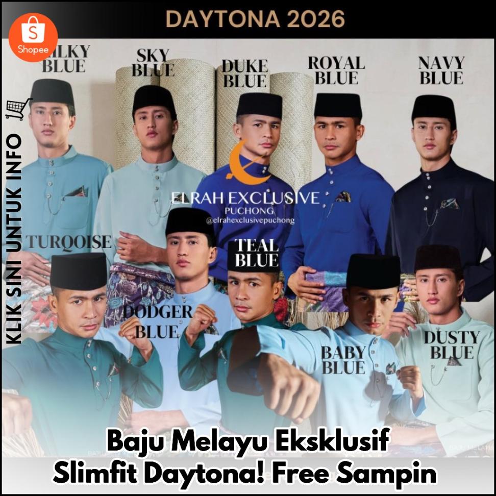 Baju Melayu Eksklusif Slimfit Daytona! Free Sampin
