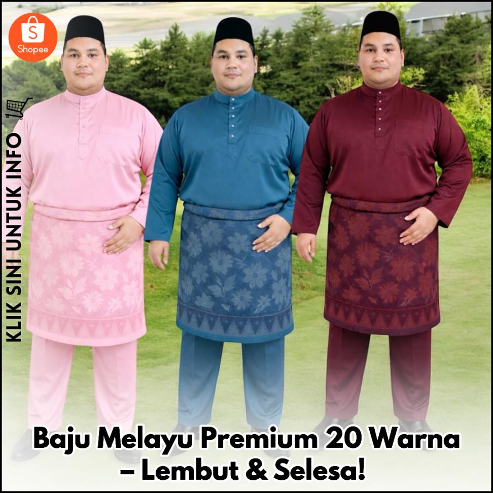 Baju Melayu Premium 20 Warna – Lembut & Selesa!