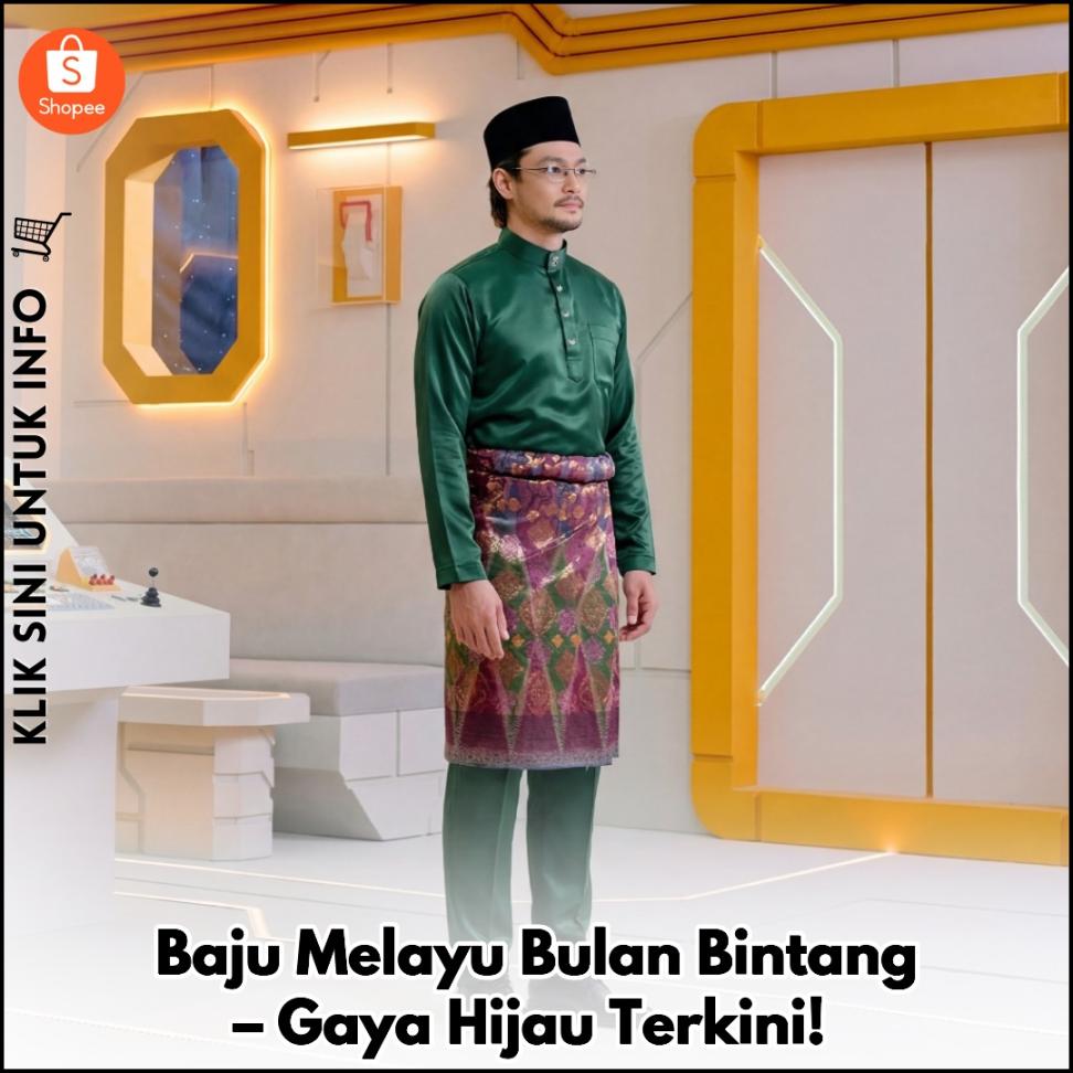 Baju Melayu Bulan Bintang – Gaya Hijau Terkini!
