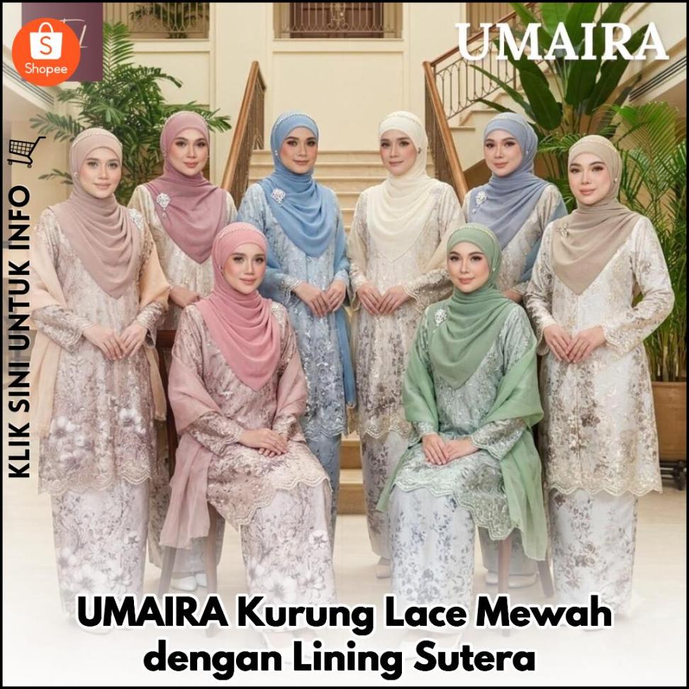 UMAIRA Kurung Lace Mewah dengan Lining Sutera