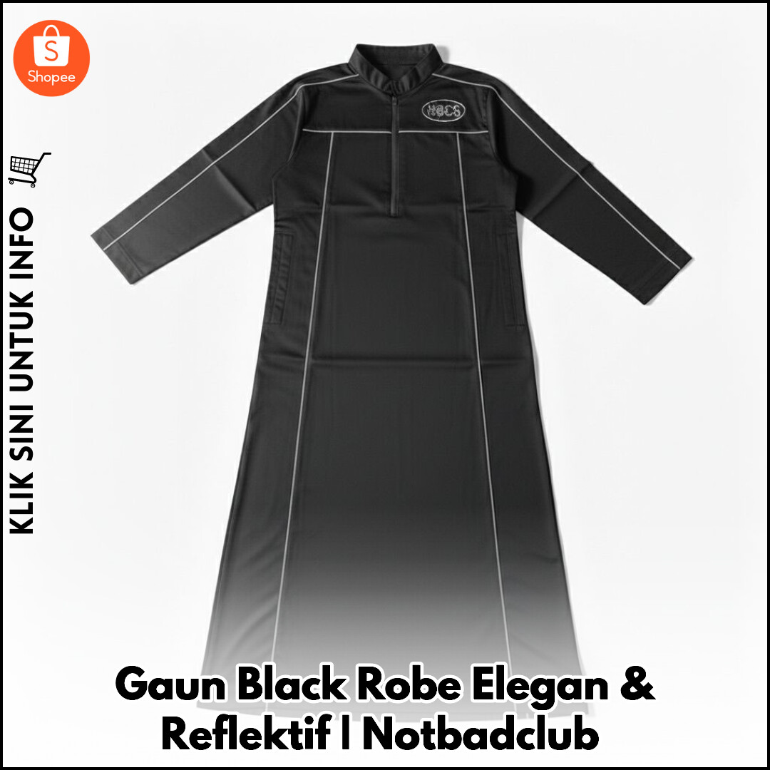 Gaun Labuh Hitam Reflektif: Elegan & Selamat