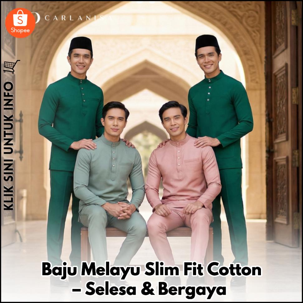 Baju Melayu Slim Fit Cotton – Selesa & Bergaya