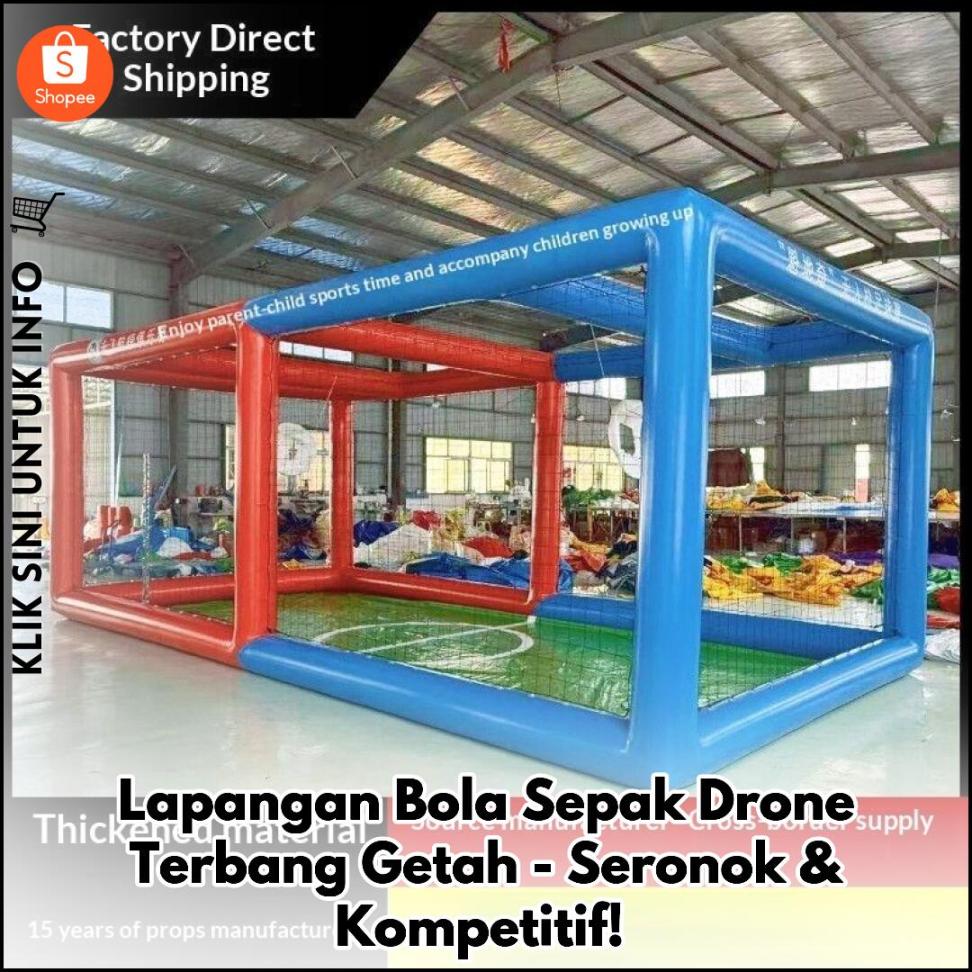 Lapangan Bola Sepak Drone Terbang Getah!