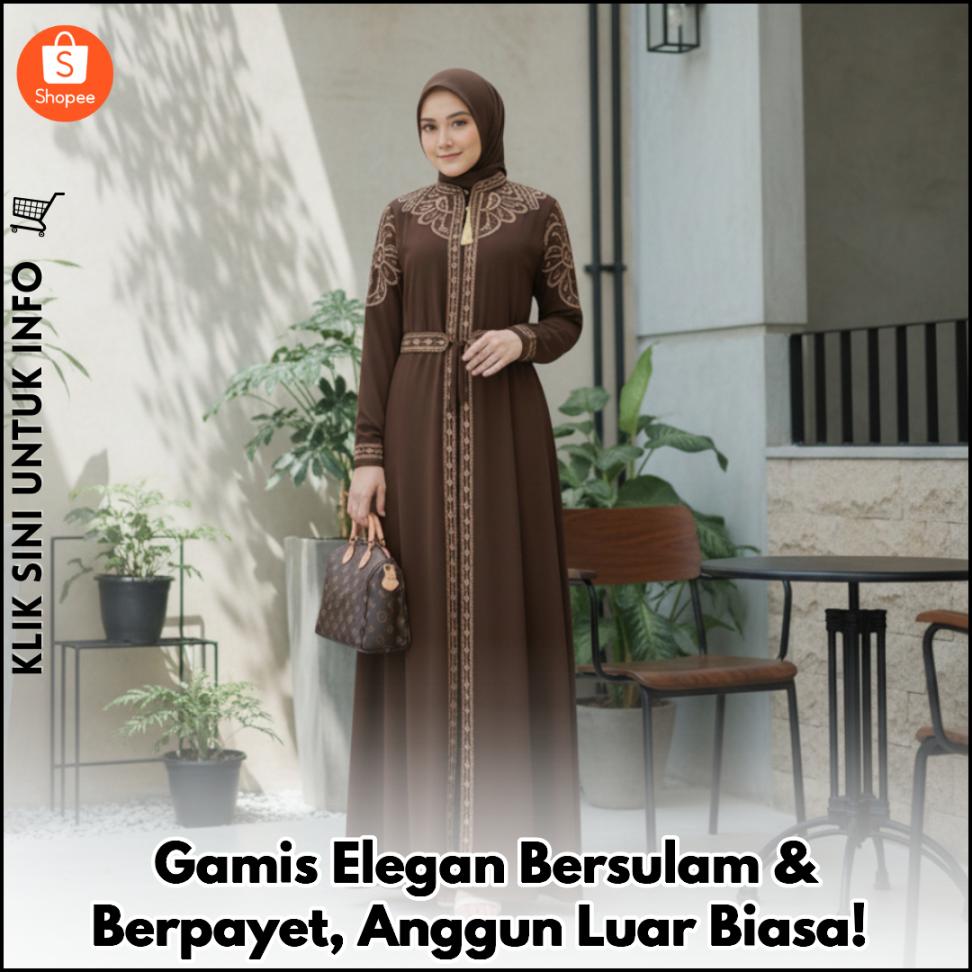 Gamis Elegan Bersulam & Berpayet, Anggun Luar Biasa!