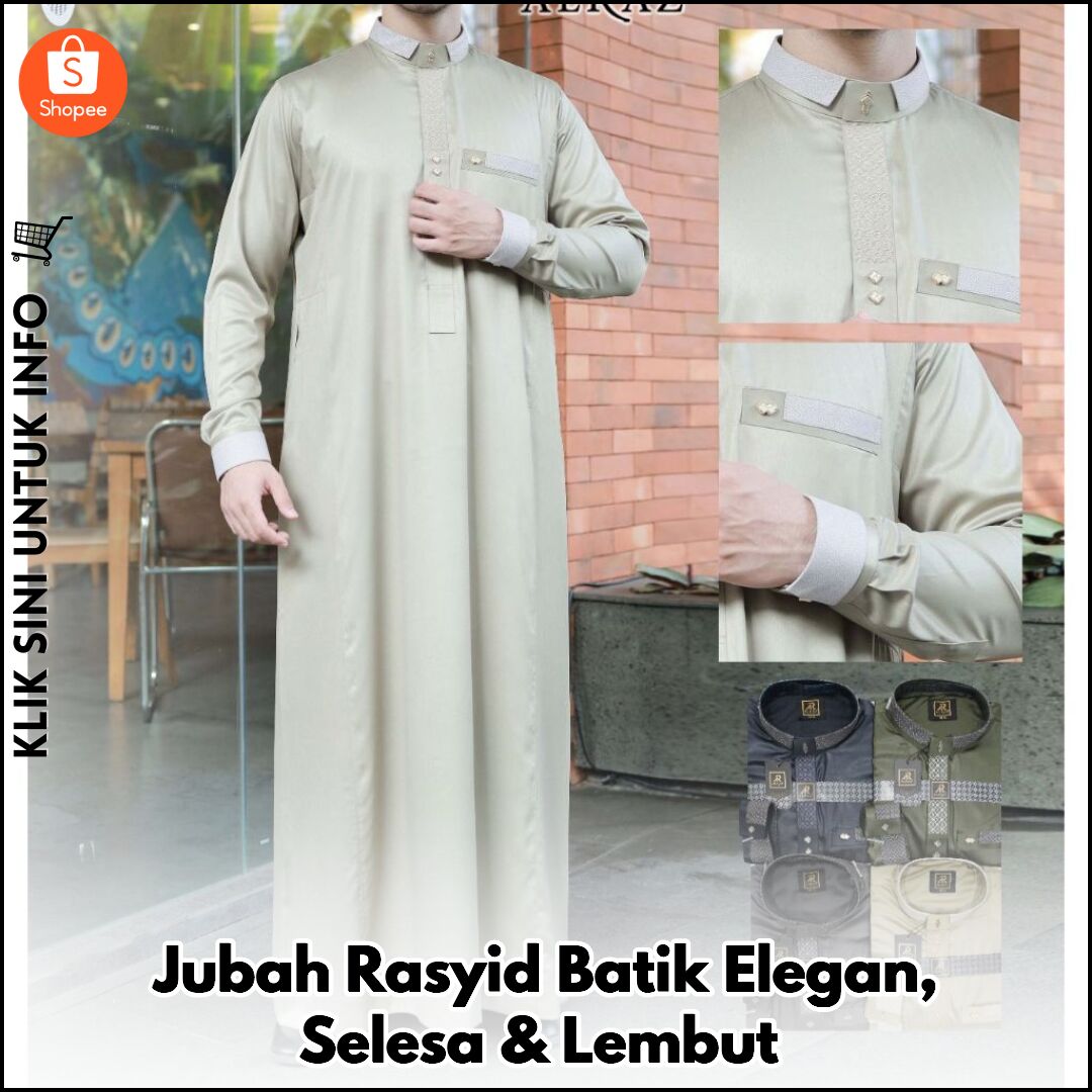 Jubah Rasyid Batik Elegan, Selesa & Lembut