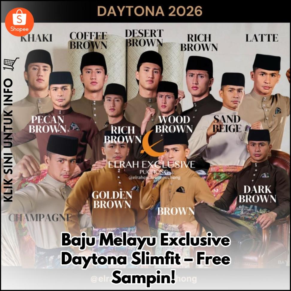 Baju Melayu Exclusive Daytona Slimfit – Free Sampin!