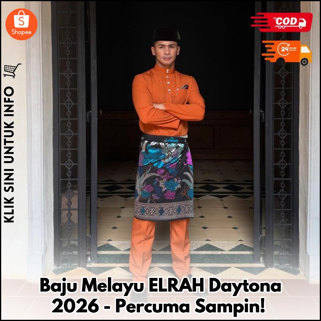 Baju Melayu ELRAH Daytona 2026 - Percuma Sampin!