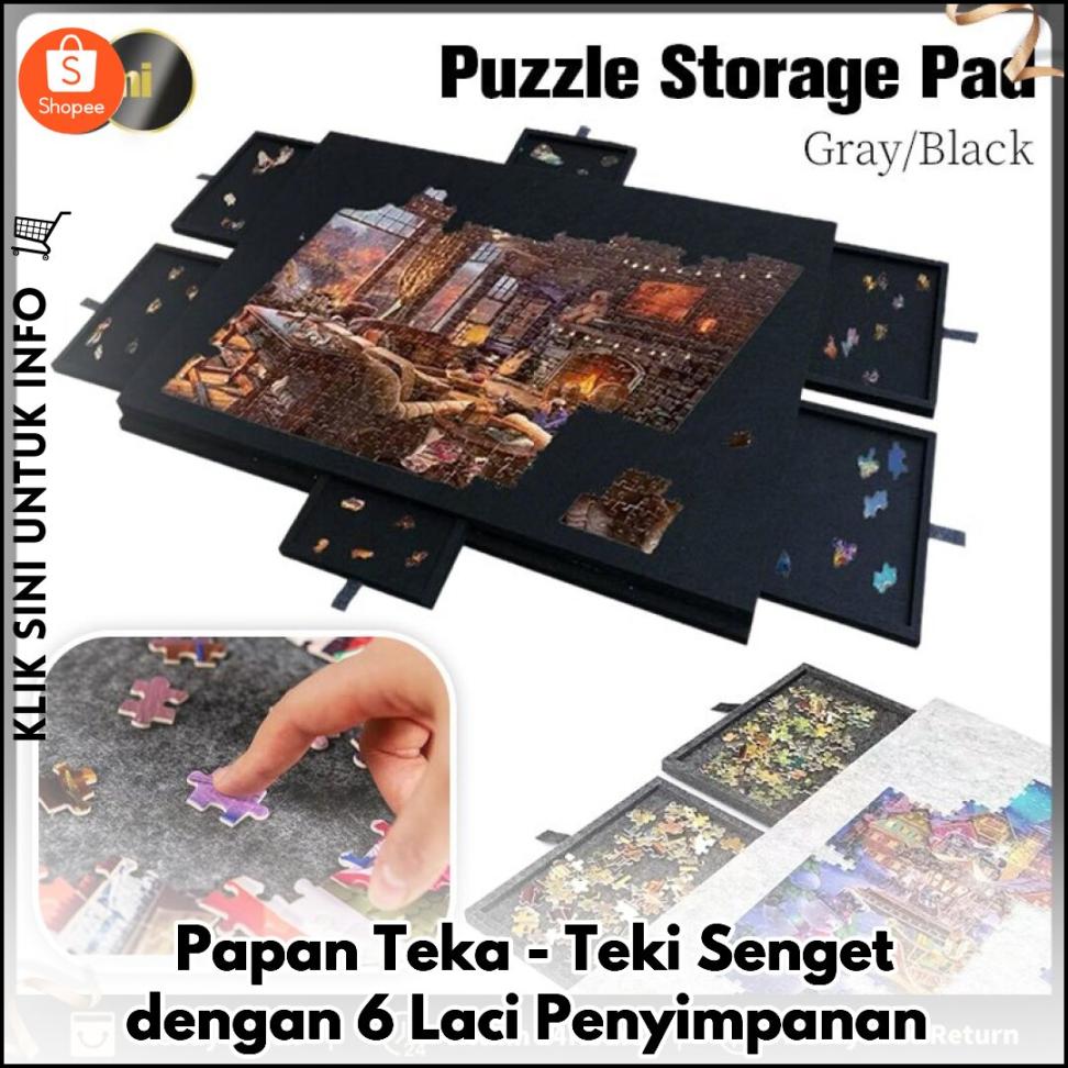 Papan Teka-Teki Senget dengan 6 Laci Penyimpanan