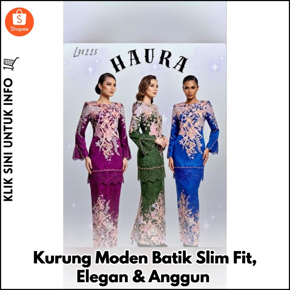 Kurung Moden Batik Slim Fit, Elegan & Anggun