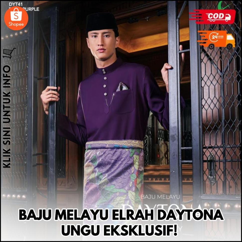 BAJU MELAYU ELRAH DAYTONA UNGU EKSKLUSIF!