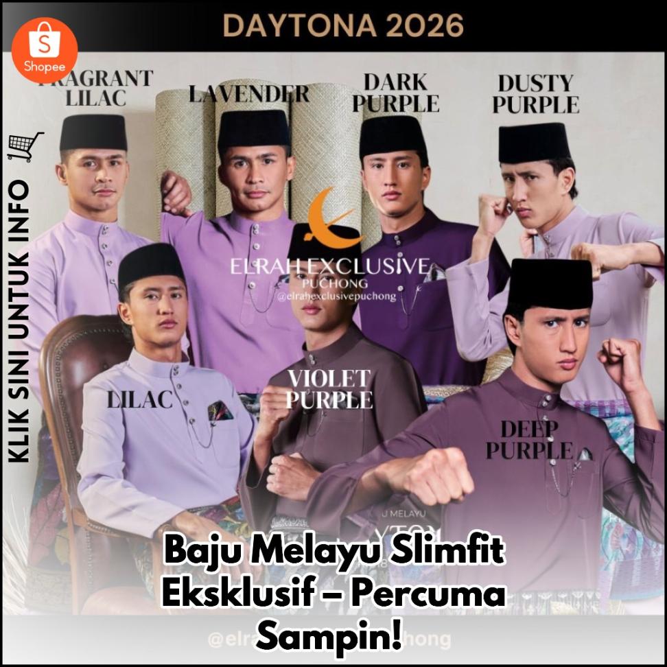 Baju Melayu Slimfit Eksklusif – Percuma Sampin!
