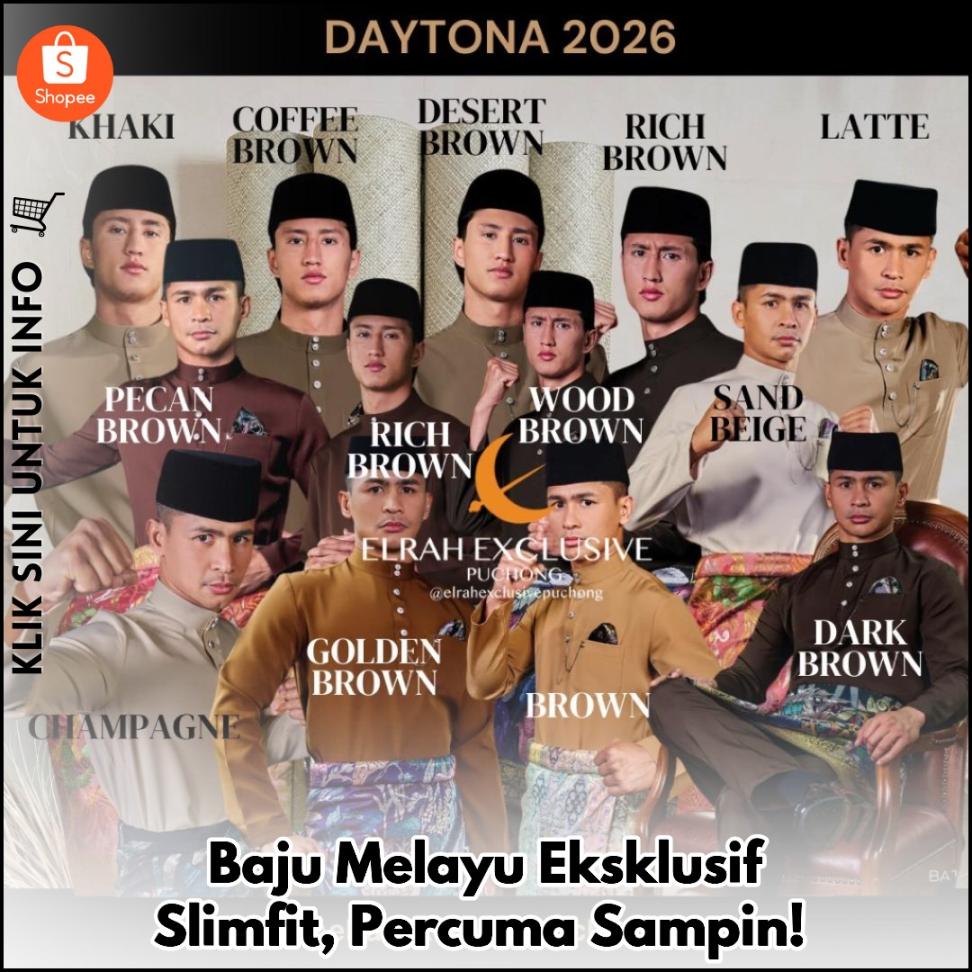 Baju Melayu Eksklusif Slimfit, Percuma Sampin!