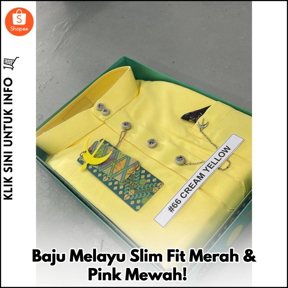 Baju Melayu Slim Fit Merah & Pink Mewah! ?