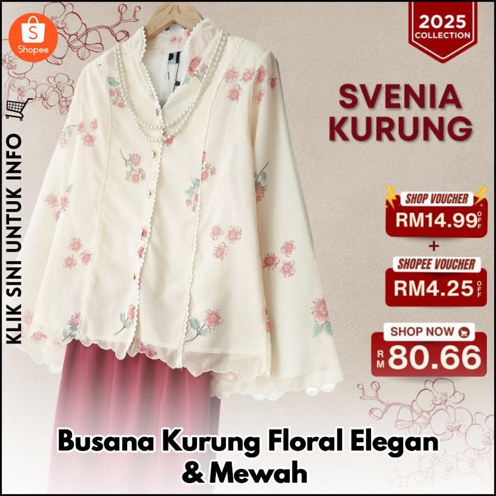 Busana Kurung Floral Elegan & Mewah