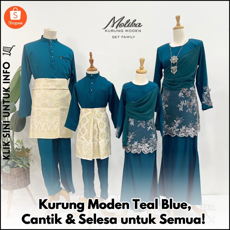 Kurung Moden Teal Blue, Cantik & Selesa untuk Semua!