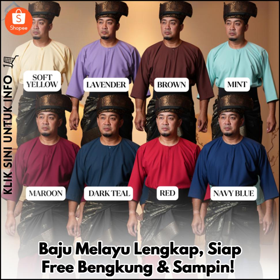Baju Melayu Lengkap, Siap Free Bengkung & Sampin!