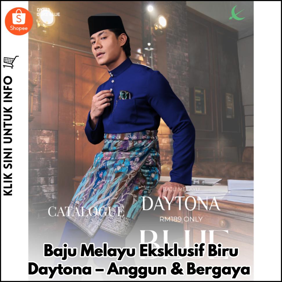 Baju Melayu Eksklusif Biru Daytona – Anggun & Bergaya