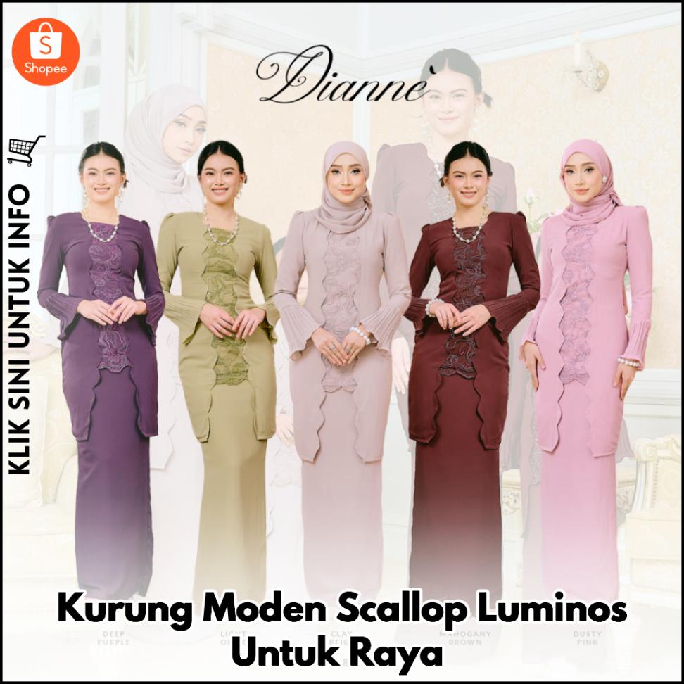 Kurung Moden Scallop Luminos Untuk Raya