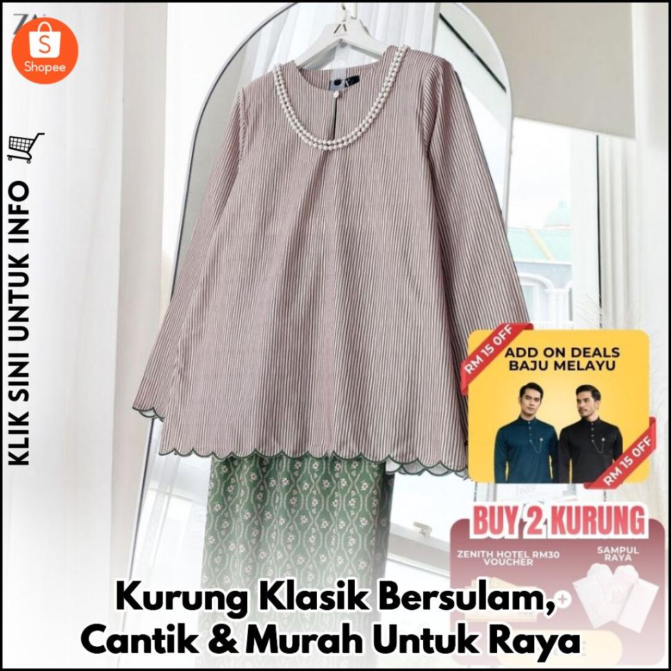 Kurung Klasik Bersulam, Cantik & Murah Untuk Raya