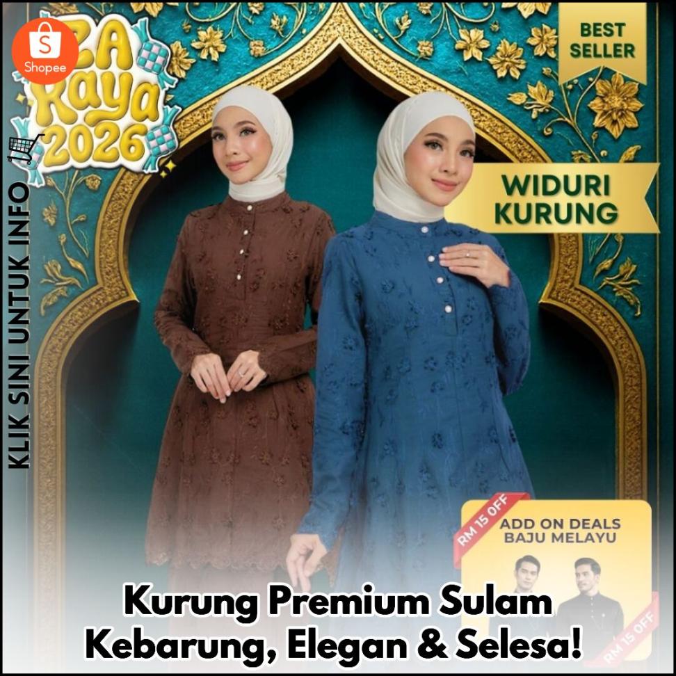 Kurung Premium Sulam Kebarung, Elegan & Selesa!