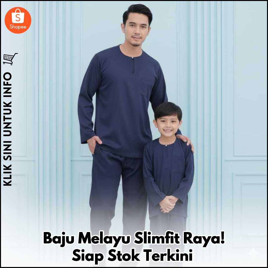 Baju Melayu Slimfit Raya! Siap Stok Terkini