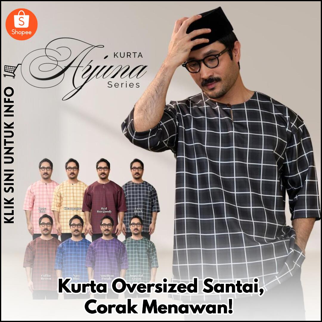 Kurta Oversized Santai, Corak Menawan!
