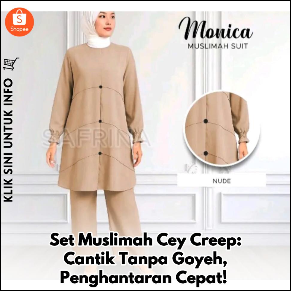 Set Muslimah Cey Creep: Cantik Tanpa Goyeh, Penghantaran Cepat!