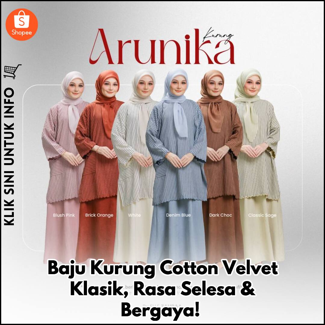 Baju Kurung Cotton Velvet Klasik, Rasa Selesa & Bergaya!