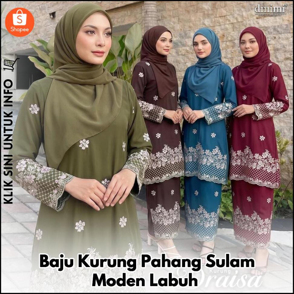 Baju Kurung Pahang Sulam Moden Labuh