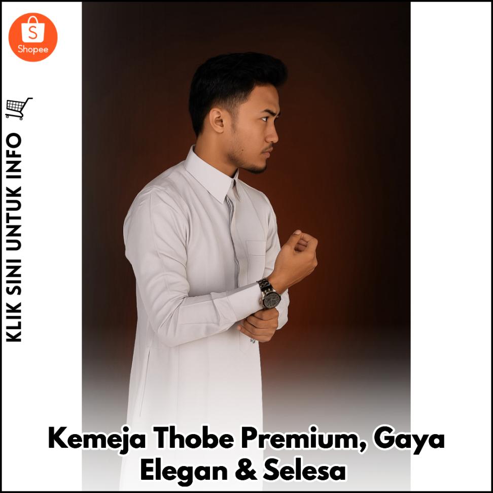 Kemeja Thobe Premium, Gaya Elegan & Selesa