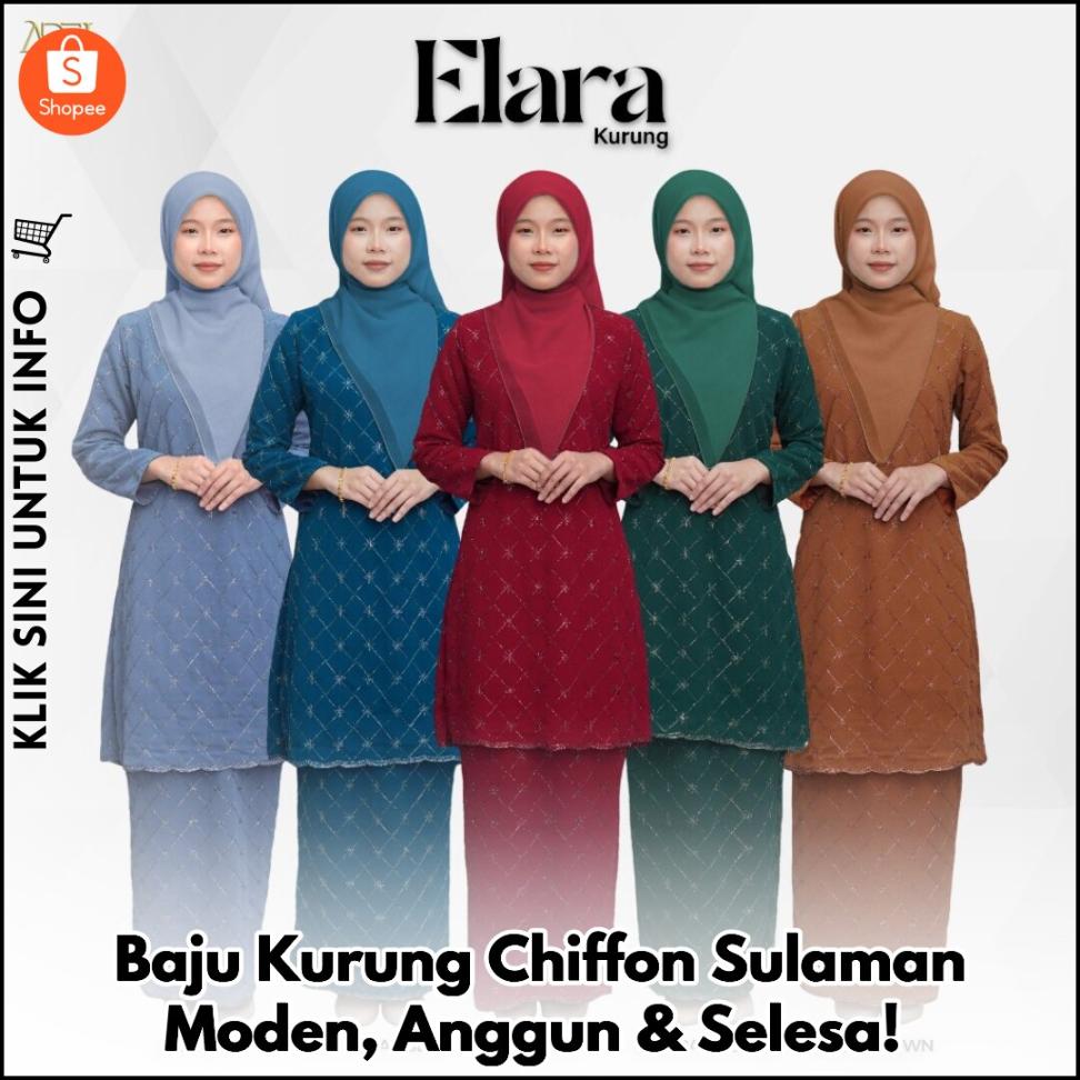 Baju Kurung Chiffon Sulaman Moden, Anggun & Selesa!