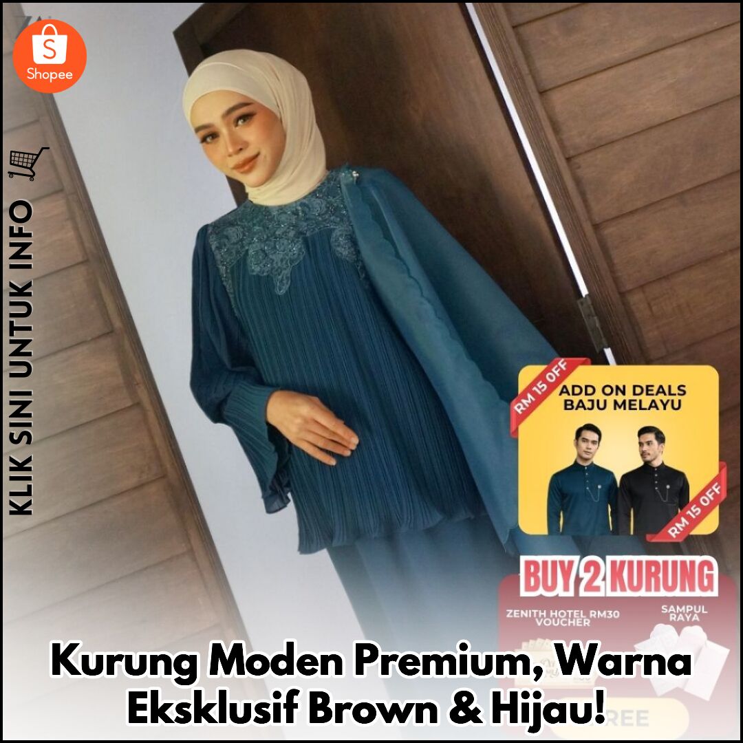 Kurung Moden Premium, Warna Eksklusif Brown & Hijau!