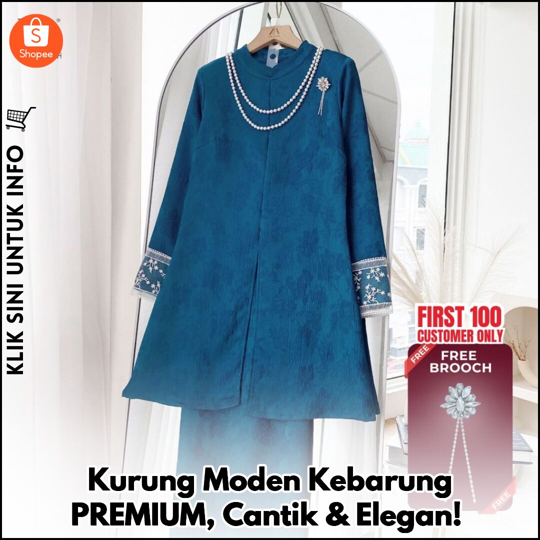 Kurung Moden Kebarung PREMIUM, Cantik & Elegan!