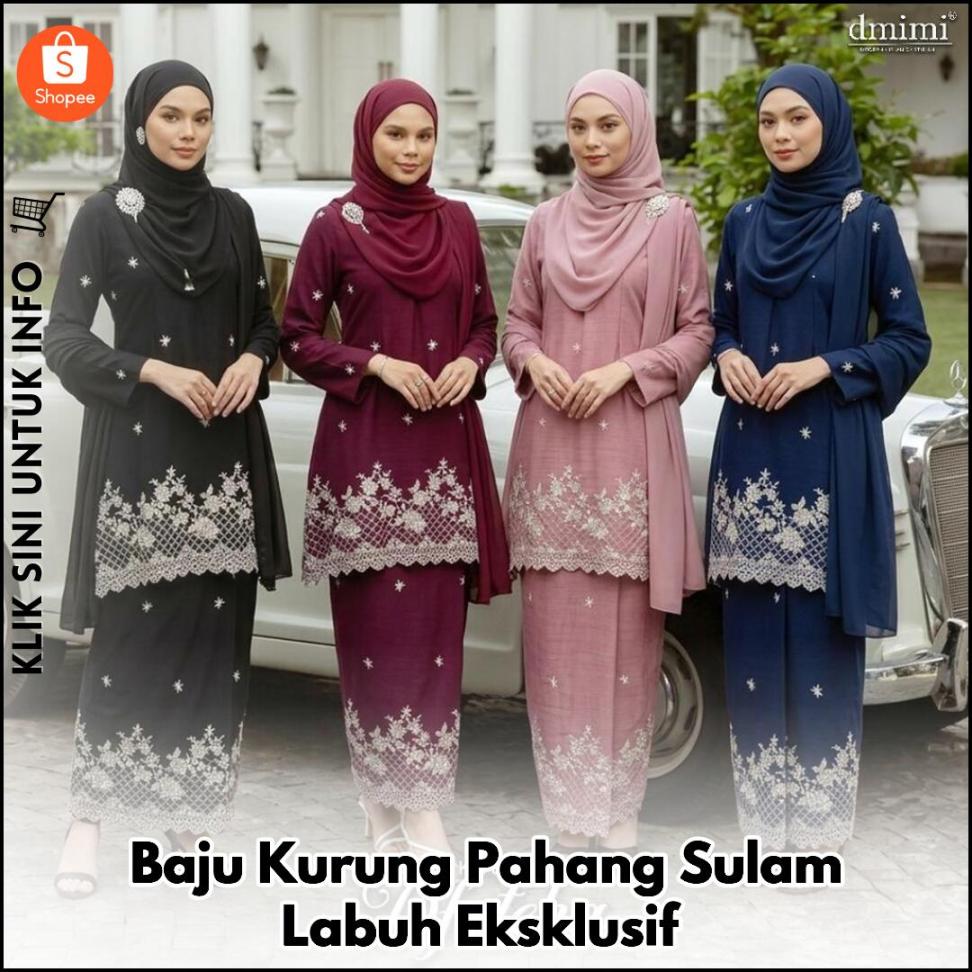 Baju Kurung Pahang Sulam Labuh Eksklusif