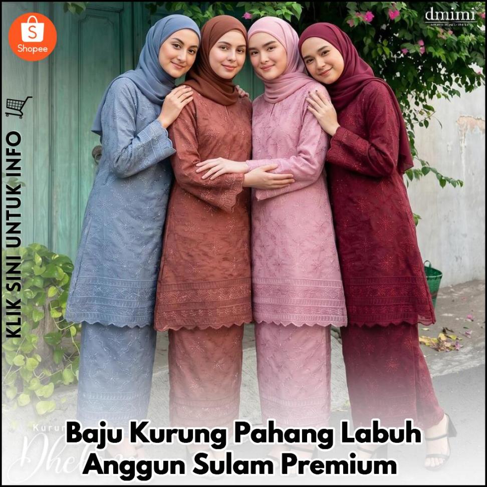 Baju Kurung Pahang Labuh Anggun Sulam Premium
