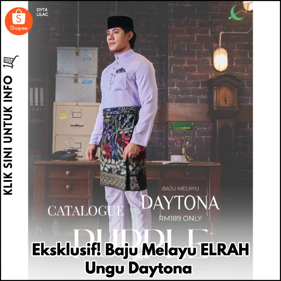 Eksklusif! Baju Melayu ELRAH Ungu Daytona
