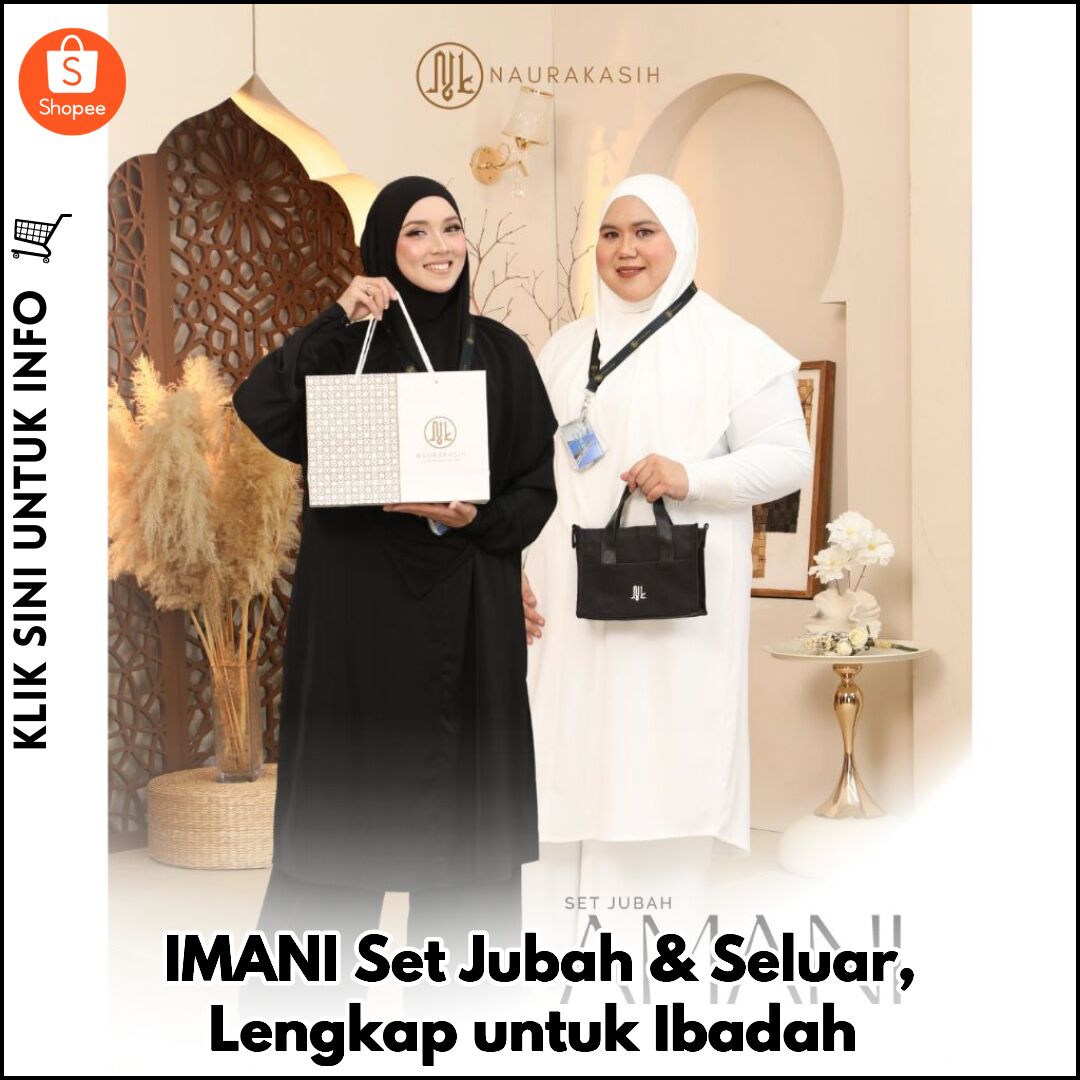 IMANI Set Jubah & Seluar, Lengkap untuk Ibadah