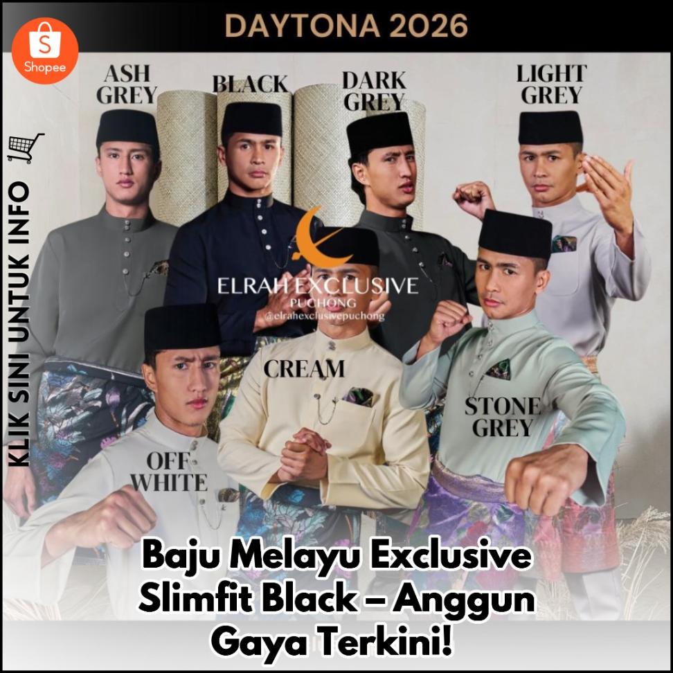 Baju Melayu Eksklusif Slimfit, Sampin Percuma!