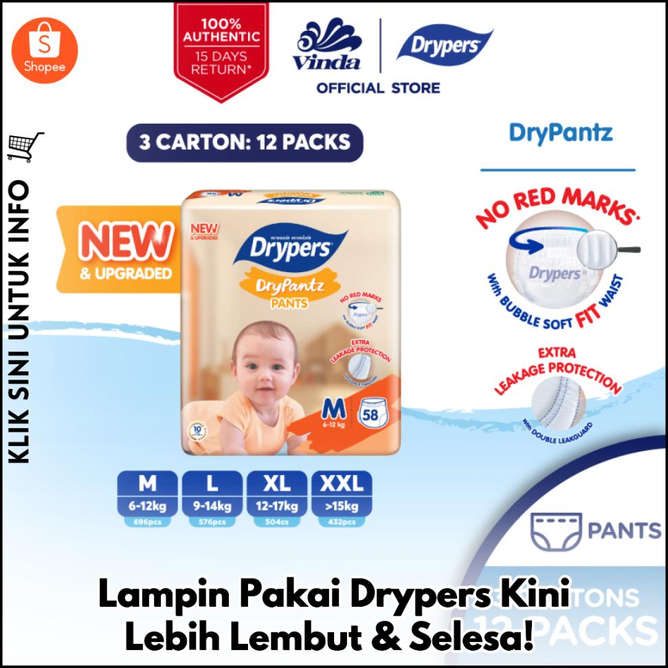 Lampin Pakai Drypers Kini Lebih Lembut & Selesa!