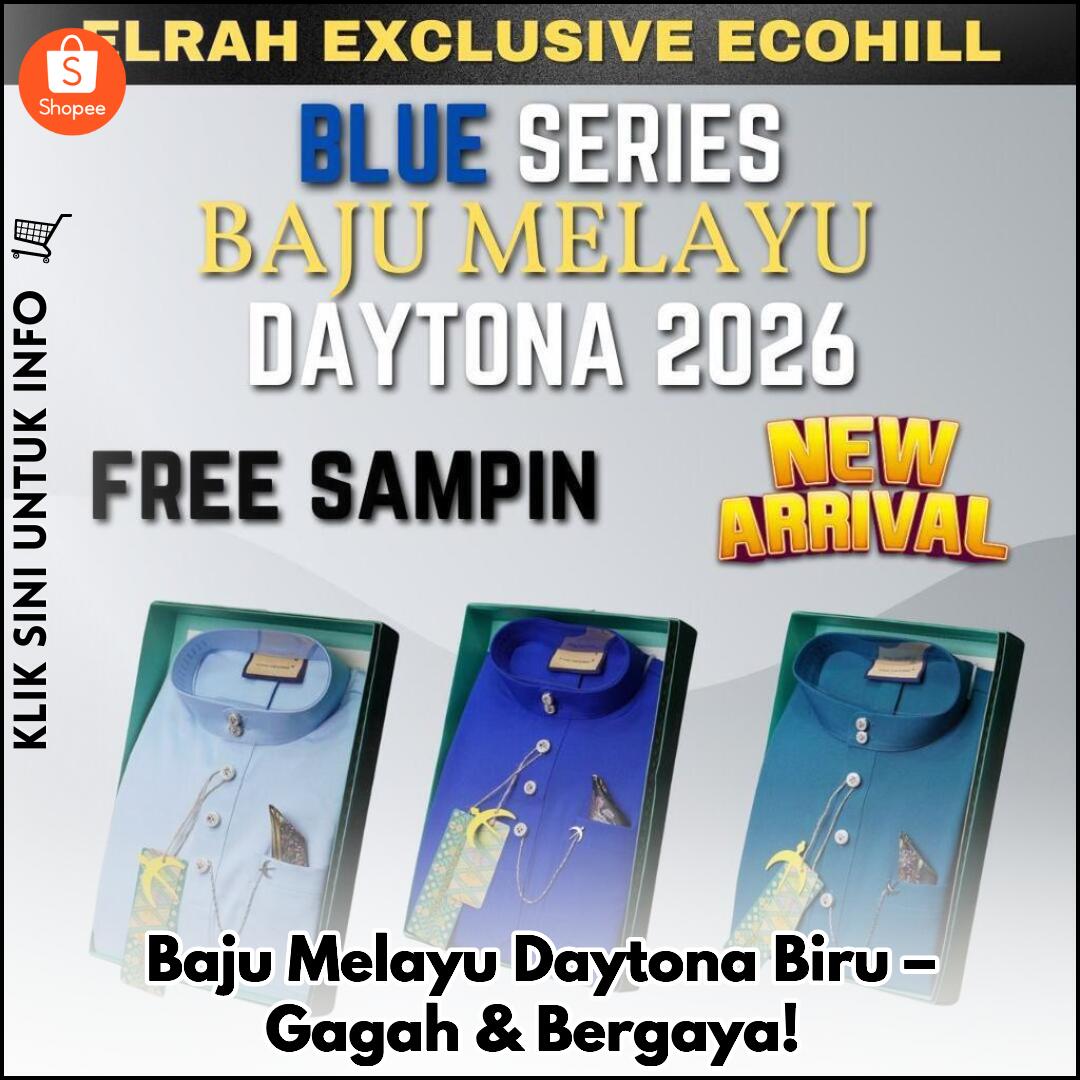 Baju Melayu Daytona Biru – Gagah & Bergaya!