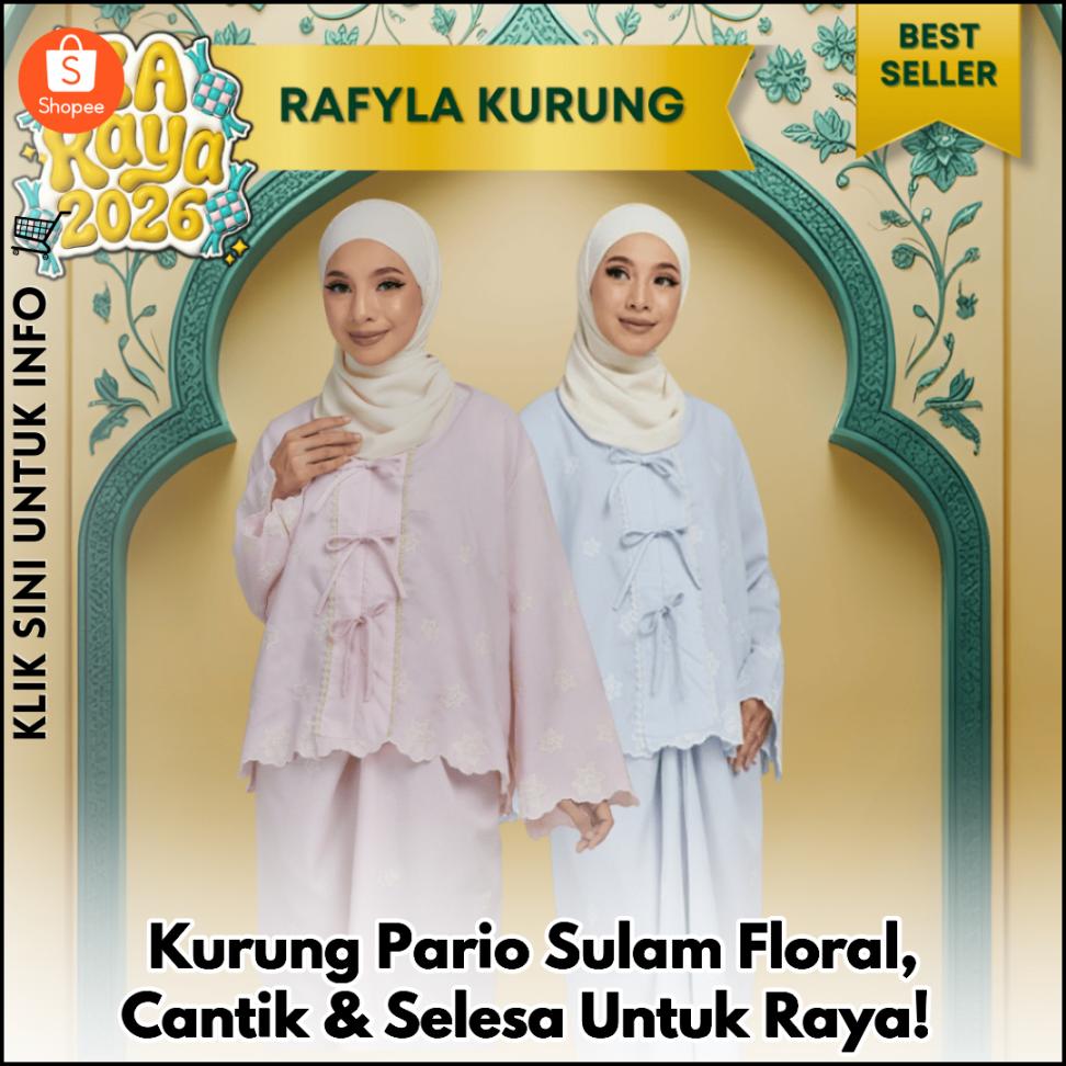 Kurung Pario Sulam Floral, Cantik & Selesa Untuk Raya!