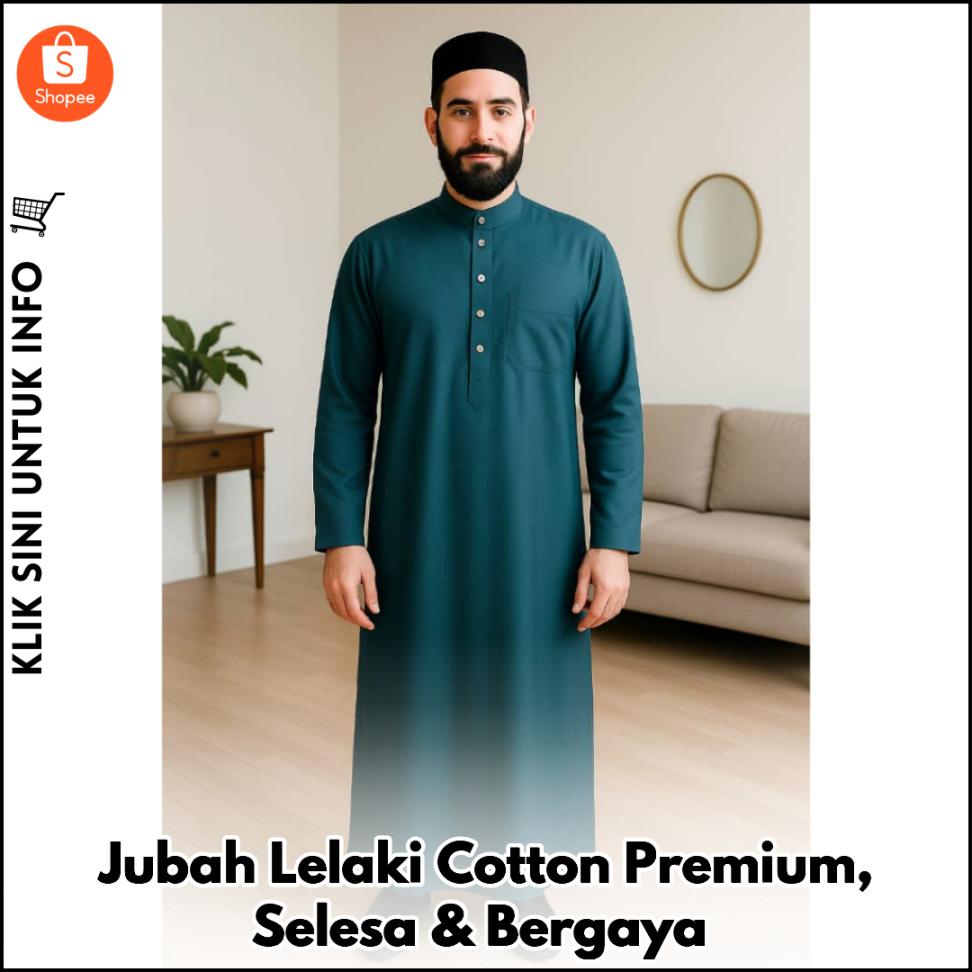 Jubah Lelaki Cotton Premium, Selesa & Bergaya