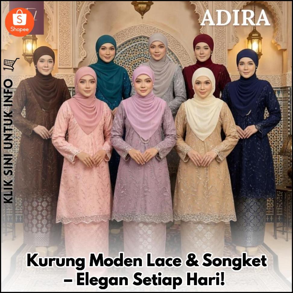 Kurung Moden Lace & Songket – Elegan Setiap Hari!