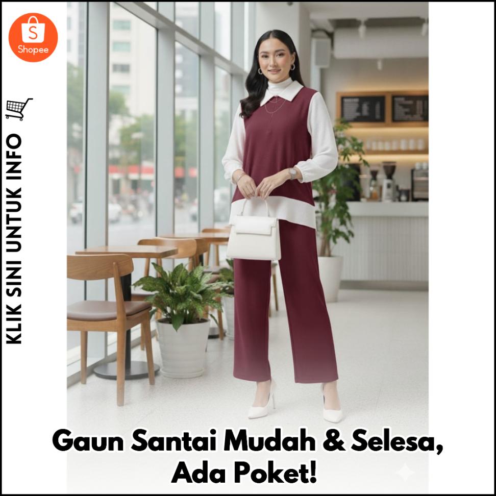 Gaun Santai Mudah & Selesa, Ada Poket!