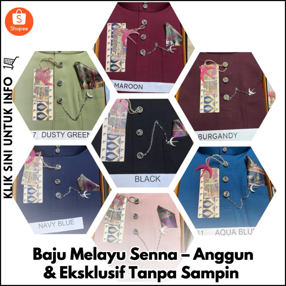Baju Melayu Senna – Anggun & Eksklusif Tanpa Sampin