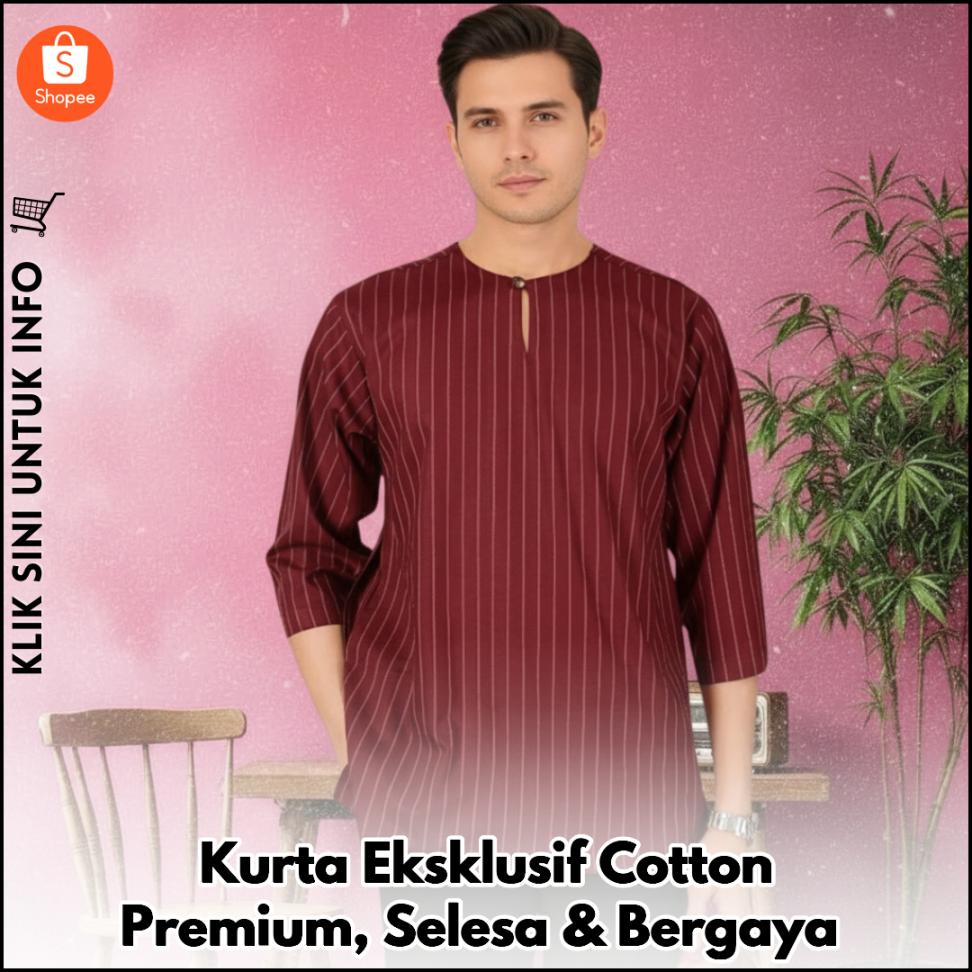 Kurta Eksklusif Cotton Premium, Selesa & Bergaya