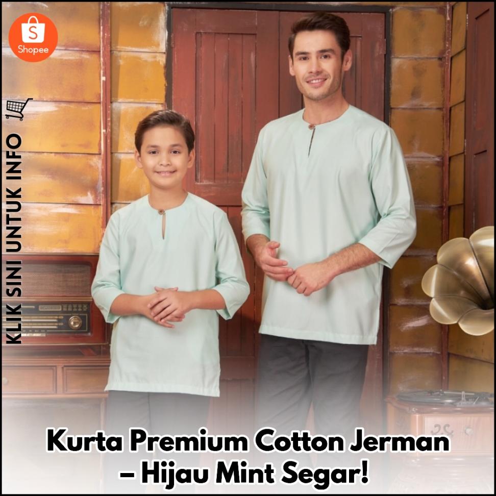 Kurta Premium Cotton Jerman – Hijau Mint Segar!
