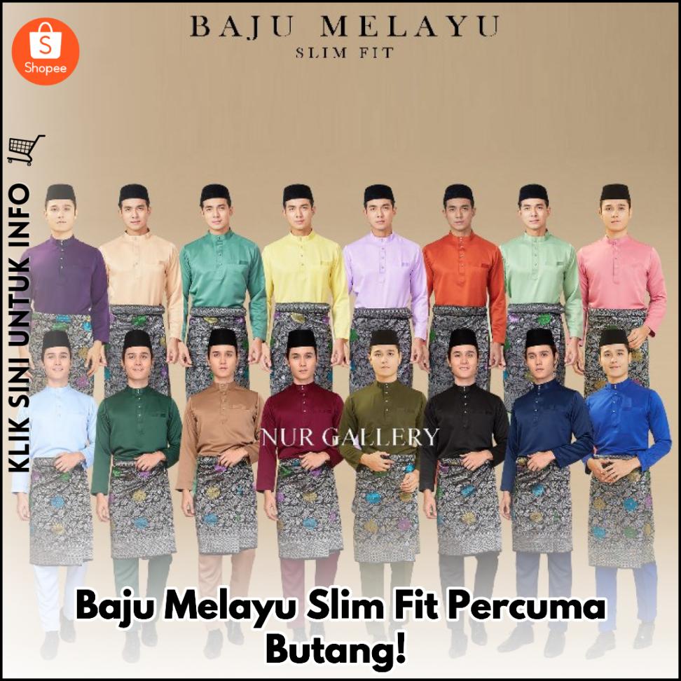 Baju Melayu Slim Fit Percuma Butang!