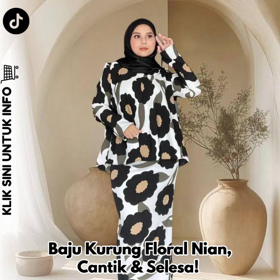 Baju Kurung Floral Nian, Cantik & Selesa!