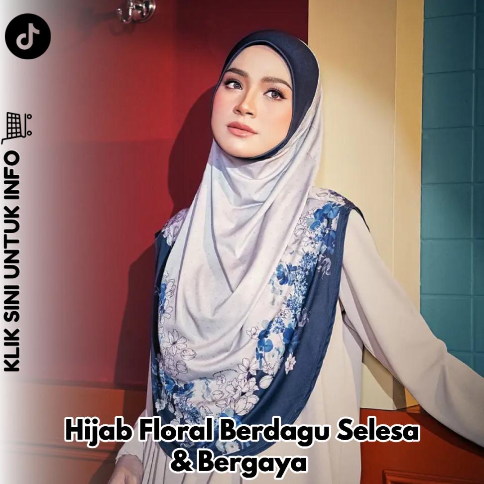 Hijab Floral Berdagu Selesa & Bergaya